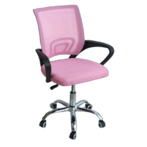 BY-017 (hc-b01) πολυθρόνα γραφείου ύφασμα mesh ΡΟΖ, 57x55x86/96